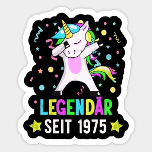 Geburtstag Legendär seit 1975 Einhorn Dab Bday Fun Sticker